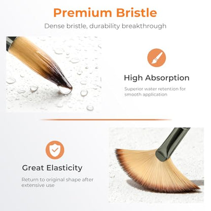 26pcs Professional Paint Brush Set with Palette Knife & Canvas Roll (26 Count)