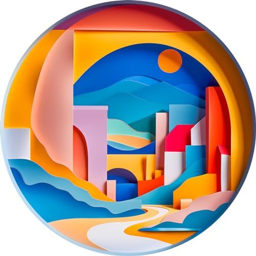 3D Visual Sunrise in the Distance 1000 Pieces Round Puzzle for Adult (1000 Count)