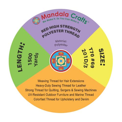 Red Tex 70 Polyester Heavy Duty Thread for Upholstery