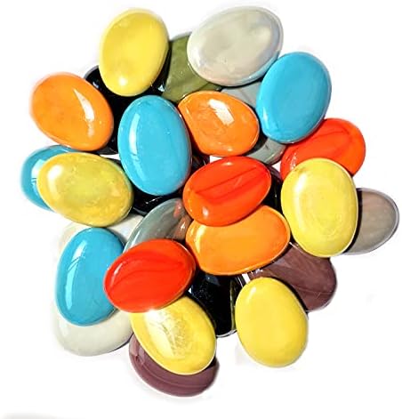 Mosaic Tiles Stained Glass, Textured Glass Mosaic Making with Handmade for DIY Art Crafts，Home Decorations - Flat Glass Beads Shape About 10Pcs 190G(0.42LB)