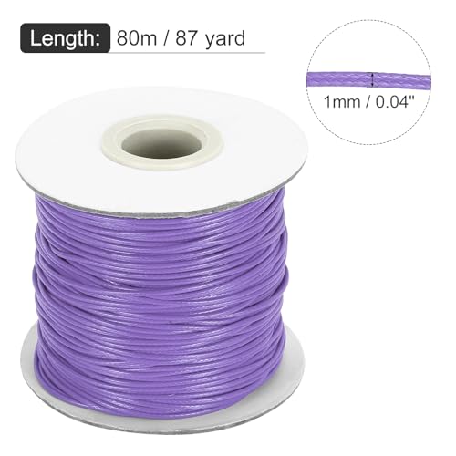 Waxed Cord 1mm Waxed Thread 87 Yard Wax String Leather Cord for Bracelet Making