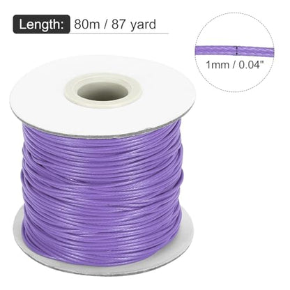 Waxed Cord 1mm Waxed Thread 87 Yard Wax String Leather Cord for Bracelet Making