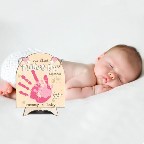 DIY Custom Our First Mother's Day Together Mommy & Baby Handprint Signs