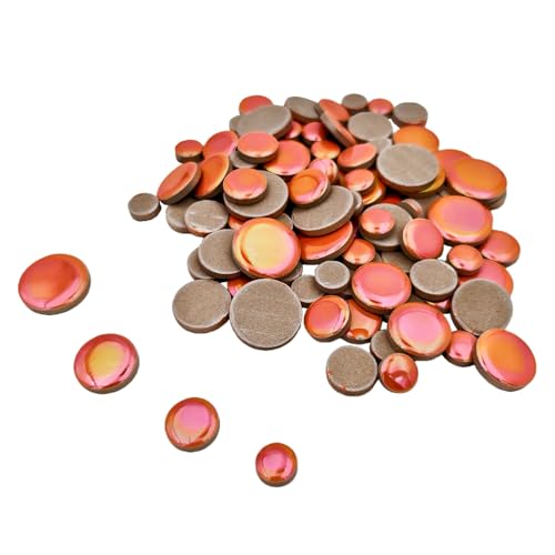 200g Iridescent Round Mosaic Tiles for Crafts Bulk (90 Count)