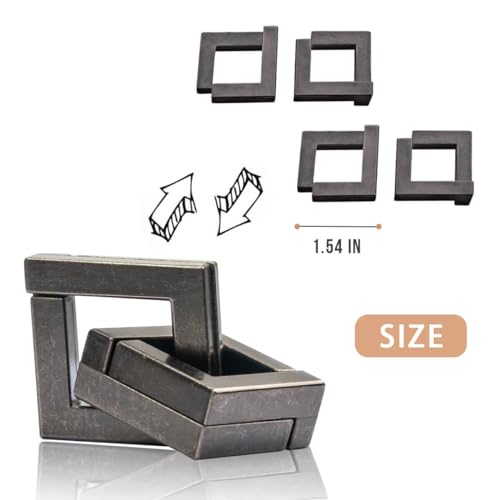 3PCS Fun Metal Brain Teaser Puzzle Games (3 Count)