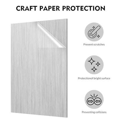 Laser Engraving Blank Silver ABS Double Color Plastic Sheet (12 Count)