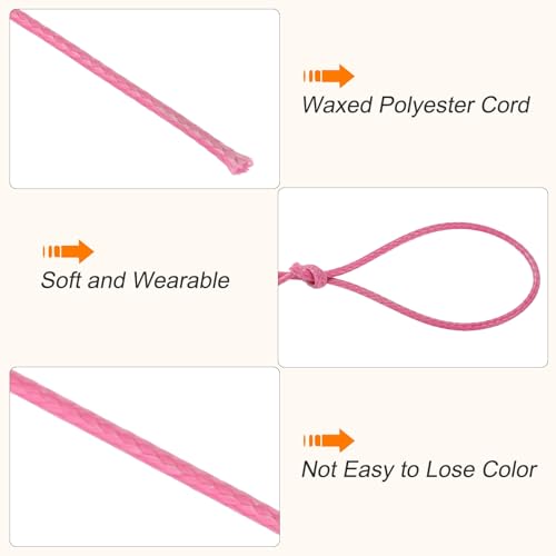 Waxed Cord 0.5mm Waxed Polyester Cord 175 Yard Wax String for Bracelet Making