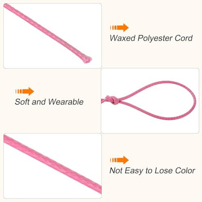 Waxed Cord 0.5mm Waxed Polyester Cord 175 Yard Wax String for Bracelet Making