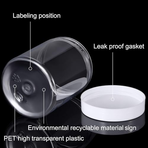 36 Pieces 4 oz Plastic Jars with Lids Wide Mouth Airtight Reusable Container Acrylic Cosmetic Small Jars for Lotions Ointments Travel Toiletries Creams Make up Storage (36 Count)