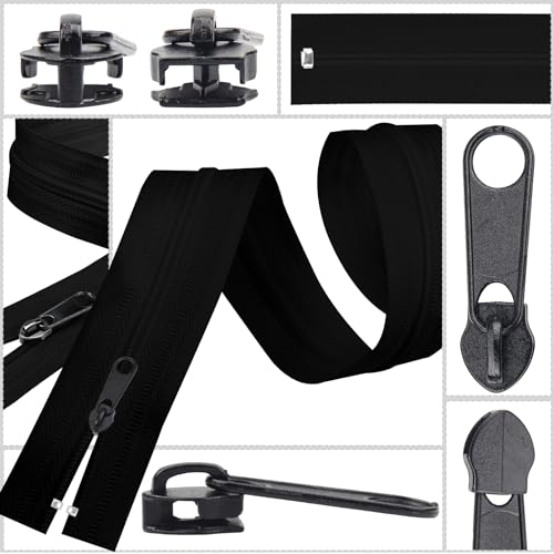 20Pcs Zipper Repair Kit Zippers Replacement 5# Zipper Pull Rescue Kit for Clothing Jackets Purses Luggage Backpacks (20 Count)