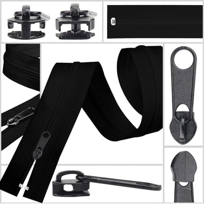 20Pcs Zipper Repair Kit Zippers Replacement 5# Zipper Pull Rescue Kit for Clothing Jackets Purses Luggage Backpacks (20 Count)