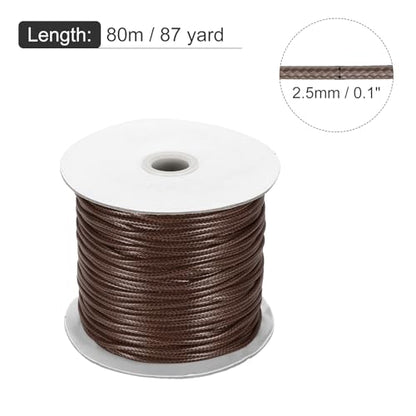 Waxed Cord 2.5mm Waxed Polyester Cord 87 Yard Wax String for Bracelet Making