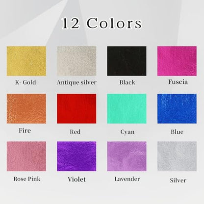 Gold Leaf Sheets 12 Colors 120 PCS Foil Papers