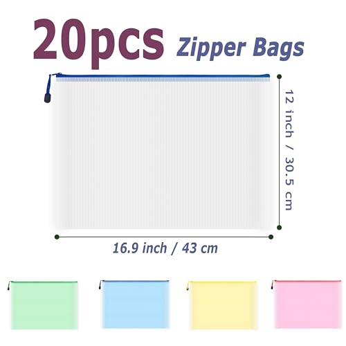 20pcs Mesh Zipper Pouch Bags (20 Count)