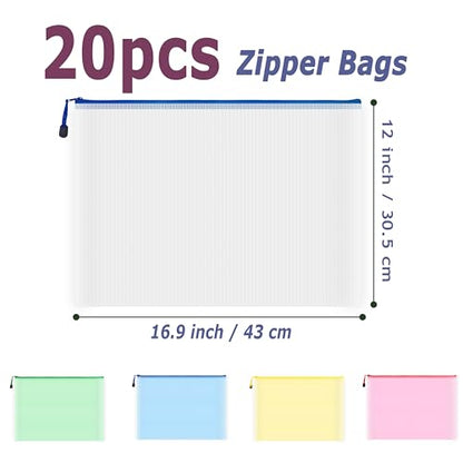 20pcs Mesh Zipper Pouch Bags (20 Count)