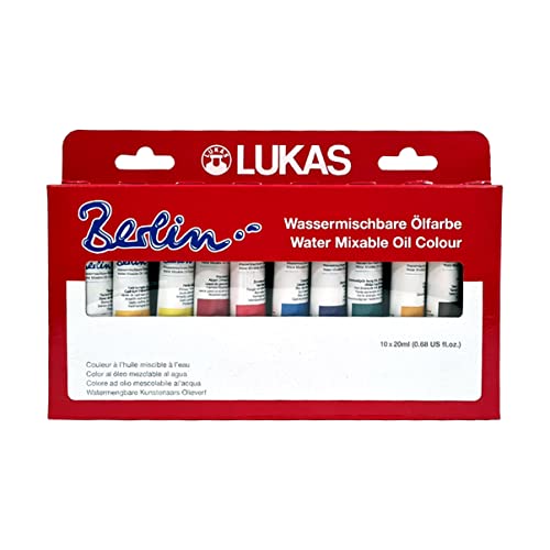 Berlin Pro Artists Water Mixable Oil Paint Set of 10 (6.7628 Fl Oz)