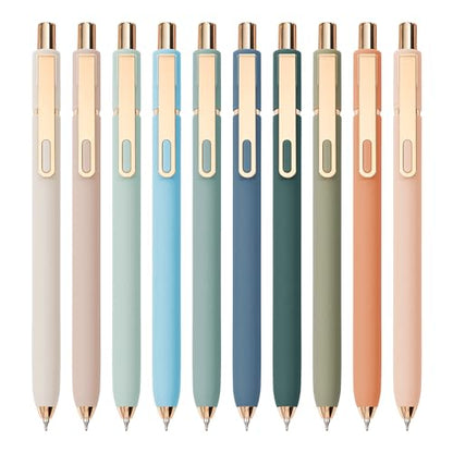 Gel Pens Black Ink Pens for Office 0.5mm Fine Point Pen Smooth Writing Retractable (10 Count)