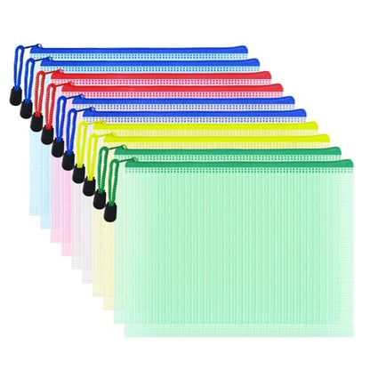 10 Pcs Zipper File Bags (10 Count)