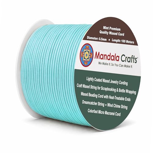 0.5mm Mint Waxed Cord
