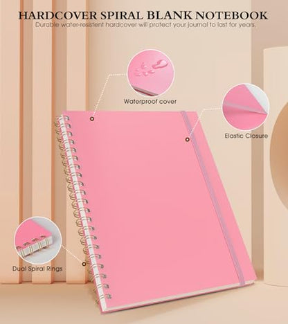 Blank Spiral Notebook Journal 8.5” x 11”