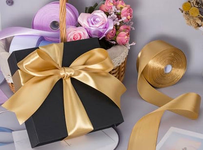 2 Inch Champaign Gold Solid Satin Ribbon for Gift Wrapping