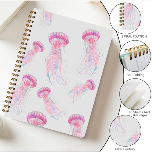 Jellyfish College Ruled Spiral Notebook Jelly Fish Journal for Women