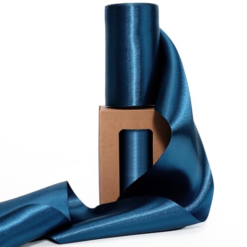 Navy Satin Ribbon 4 Inch x 10 Yards Double Faced