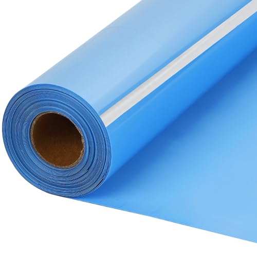 RENLITONG Sky Blue Iron on Vinyl 12Inch by 13ft Roll Heat Transfer Vinyl for T (14.4 Ounce)