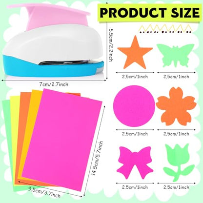 Hole Punches 6 Shapes with Cardstock for Kids (6 Count)
