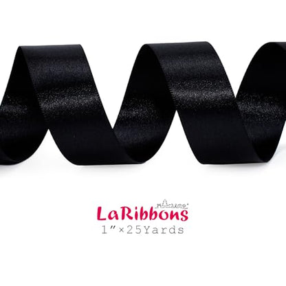 Black Satin Ribbon 1 inch x 50 Yards