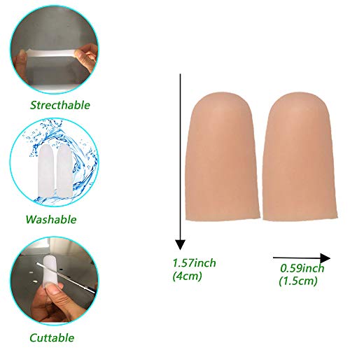 Gel Finger Protectors Finger Caps Silicone Fingertips Protection (10 Count)