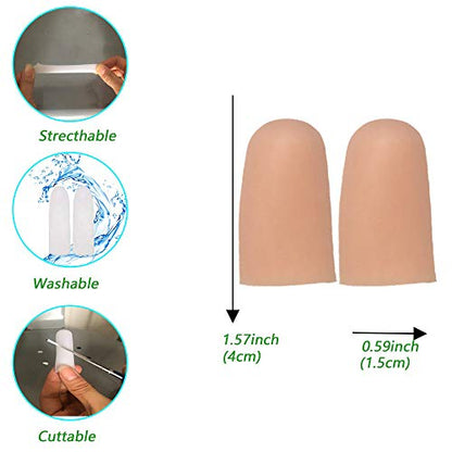 Gel Finger Protectors Finger Caps Silicone Fingertips Protection (10 Count)