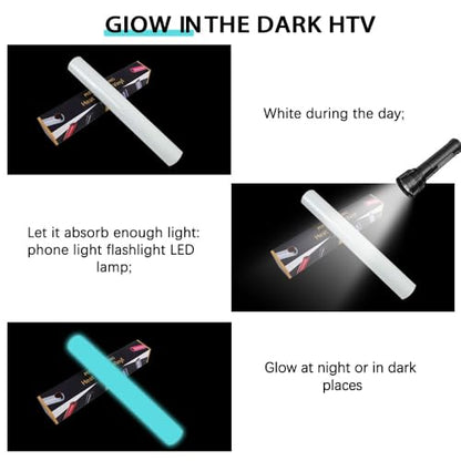 RENLITONG Luminous Blue Glow in The Dark Heat Transfer Vinyl HTV Rolls (8 Foot)