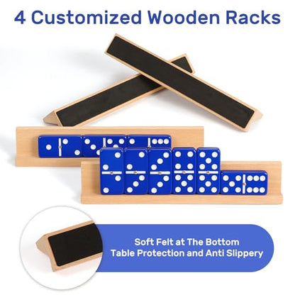 Dominoes Set for Adults with 4 Wooden Racks