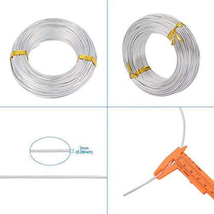 328 Feet 15 Gauge Aluminum Wire Silver Bendable Metal Craft Wire for Beading Jewelry Craft Making