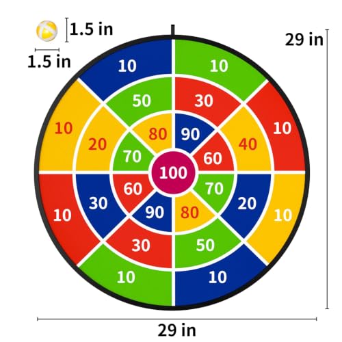 29" Large Dart Board for Kids