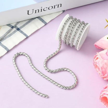 3.28 Feet(1m) 304 Stainless Steel Link Chains with Spool Snake Chain Unfinished Necklace Chain for Jewelry Making DIY Craftings - 4.8mm