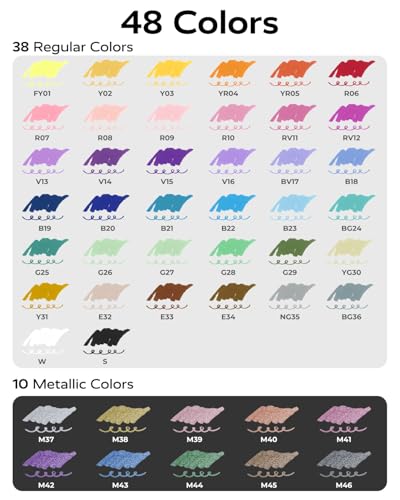 Acrylic Paint Markers 48 Colors (48 Count)