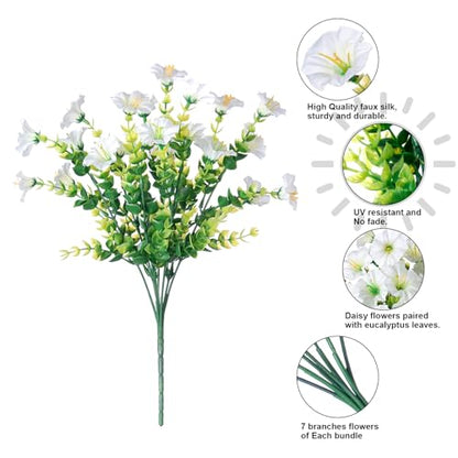 Artificial Flowers Fake Plants for Outdoors Decoration (12 Count)