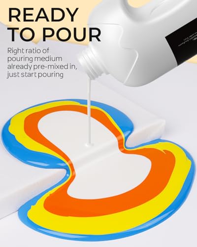 14 Colors Large Bulk Acrylic Pour Paint Set (473.2 Fl Oz)
