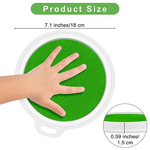 16 Pack Round Craft Ink Pad 7 Inches Rainbow Fingerprint Ink Pad Washable Painting Ink Pad Color Stamps Partner for DIY Wood Fabric
