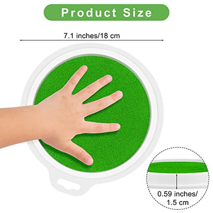 16 Pack Round Craft Ink Pad 7 Inches Rainbow Fingerprint Ink Pad Washable Painting Ink Pad Color Stamps Partner for DIY Wood Fabric