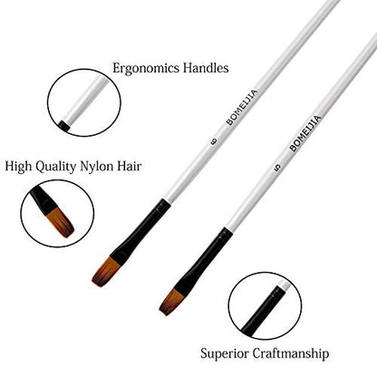 Flat Paint Brush Set for Acrylic Watercolor & Oil Painting (12 Count)