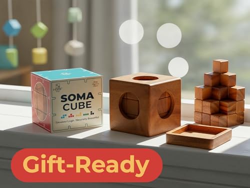 Soma Puzzle Cube Wooden Toy Brain Teaser Desk Board Games Adults Master Block Christmas Mind Magic Benders Wood Hand Cube Family Teens Classic