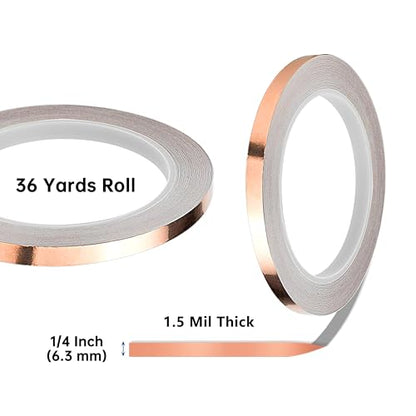 1 4 Inch Silver Backed Copper Foil for Stained Glass (2 Count)