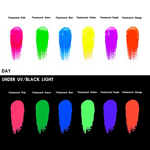 6 Neon Colors Acrylic Paint 59ml (12 Fl Oz)