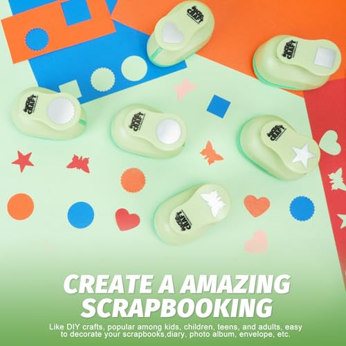 6 PCS Craft Hole Punch 1 Inch Paper Puncher Hole Punch Shapes Crafting