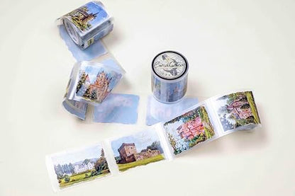 Scotland Landscapes Transparent Vintage Washi Tape 5x5 cm
