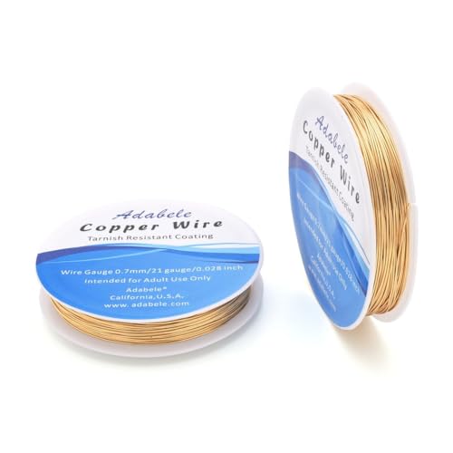 82 Feet Tarnish Resistant Gold Jewelry Copper Wire 0.7mm