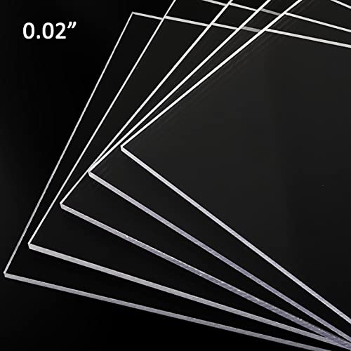 10 Pack 12x12x.02” Clear Plastic Sheet PET Flexible for DIY Craft Projects